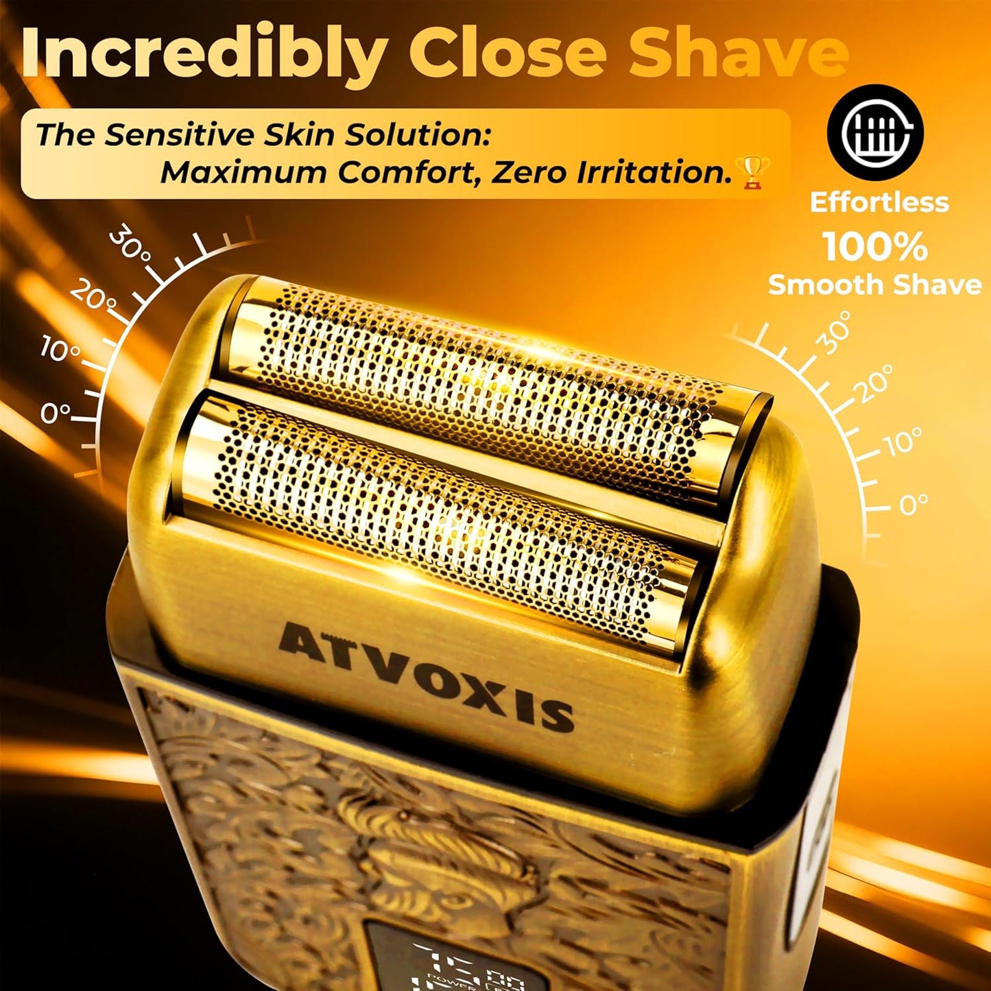 Skiennix All-Metal Foil Shaver - 3-Speed Electric Nose & Ear Hair Trimmer | Cordless, Fast Charging, Bronze
