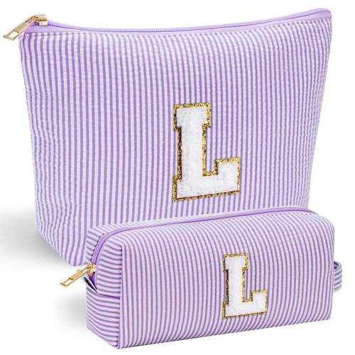 YOOLIFE Birthday Gifts for Women - Birthday Gifts Idea for Her Friends Female Teacher | Personalized Cute Makeup Bag for Women Girlfriend | Cosmetic 2 Pieces Toiletry Makeup Pouch Mothers Day Gifts L