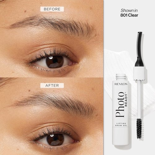 Revlon PhotoReady Lifting Brow Gel - Tinted Eyebrow Lamination with Spoolie Brush, 801 Clear, 0.23 fl oz