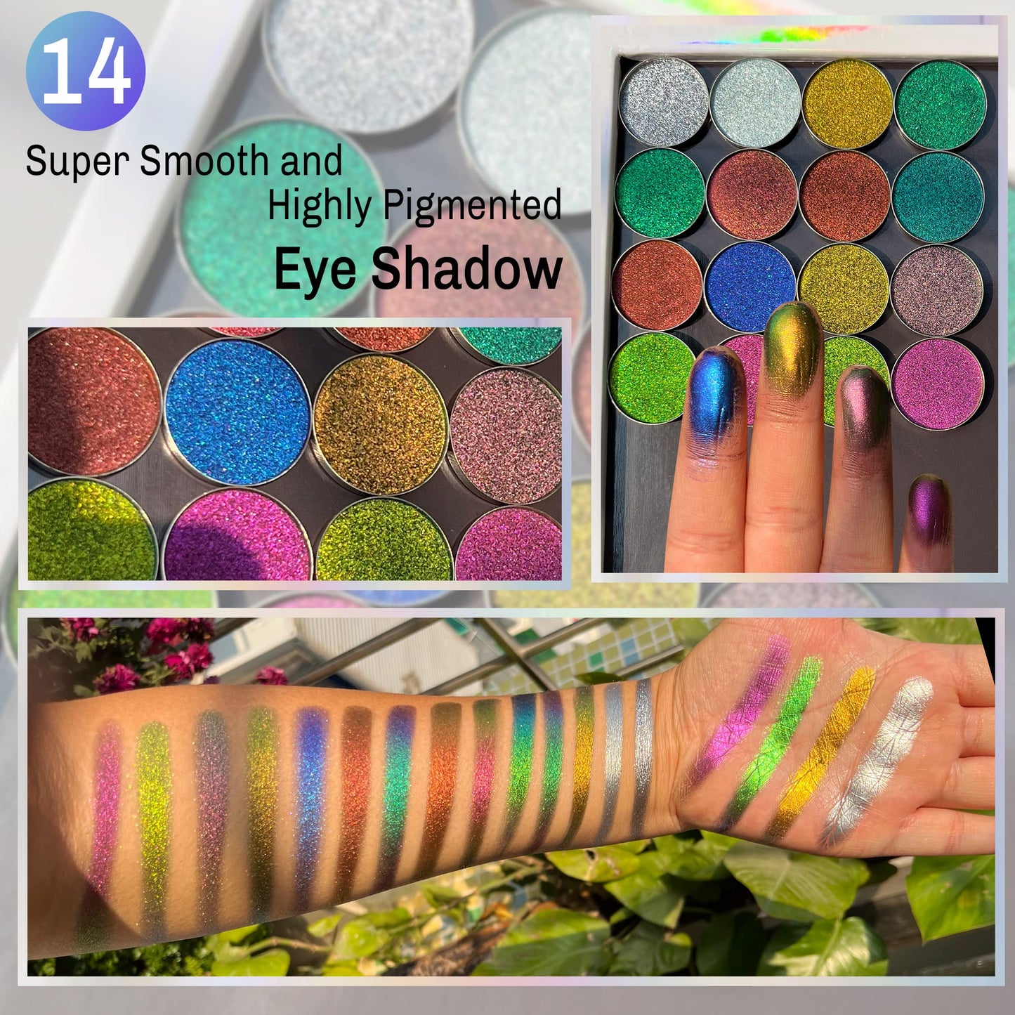 SZDYM MultiChrome Single Eyeshadow,multi-chrome eyeshadow,100% Vegan and Cruelty Free, long-lasting and handmade chameleon,2 Grams Pressed Minerals Eyeshadow, Super Smooth and Highly Pigmented (F-11)