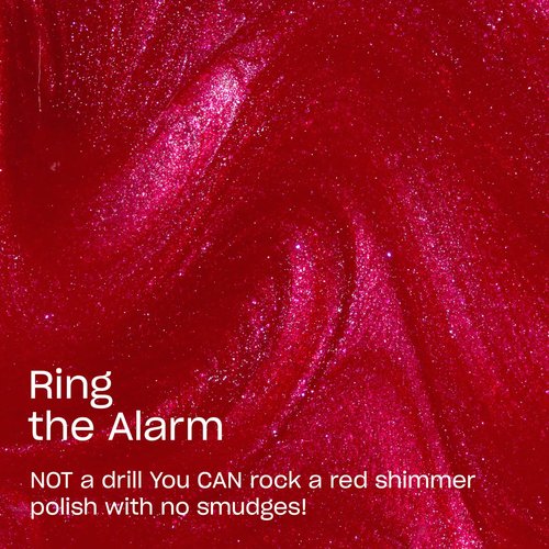 OPI RapiDry Ring the Alarm | Opaque Bright Red Shimmer Quick Dry Nail Polish | Vegan, Smudge Proof, Fast Drying