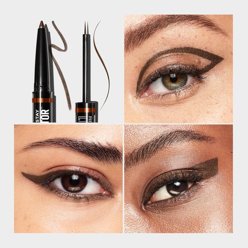 REVLON Liquid Eyeliner & Smoky Kohl Pencil - Waterproof ColorStay Eye Makeup, 0.004 oz, 152 Leathercraft