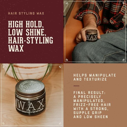 18.21 Man Made Hair Styling Wax - Original Sweet Tobacco Scent, Low Shine Finish, 2oz