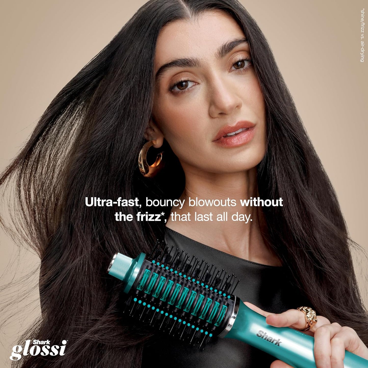 Shark Glossi 2-in-1 Hot Tool - Ultra-Fast Air Glosser for Glossy Blowouts | Jewel Teal, Heat-Controlled Ceramic