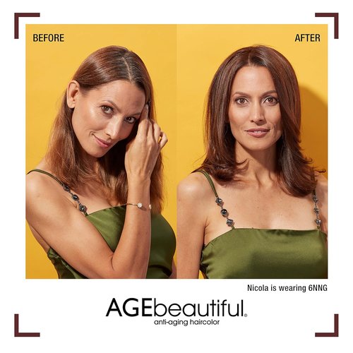 AGE Beautiful Permanent Hair Color Dye - 100% Gray Coverage & Anti-Aging Formula | Biotin for Thicker, Fuller Hair