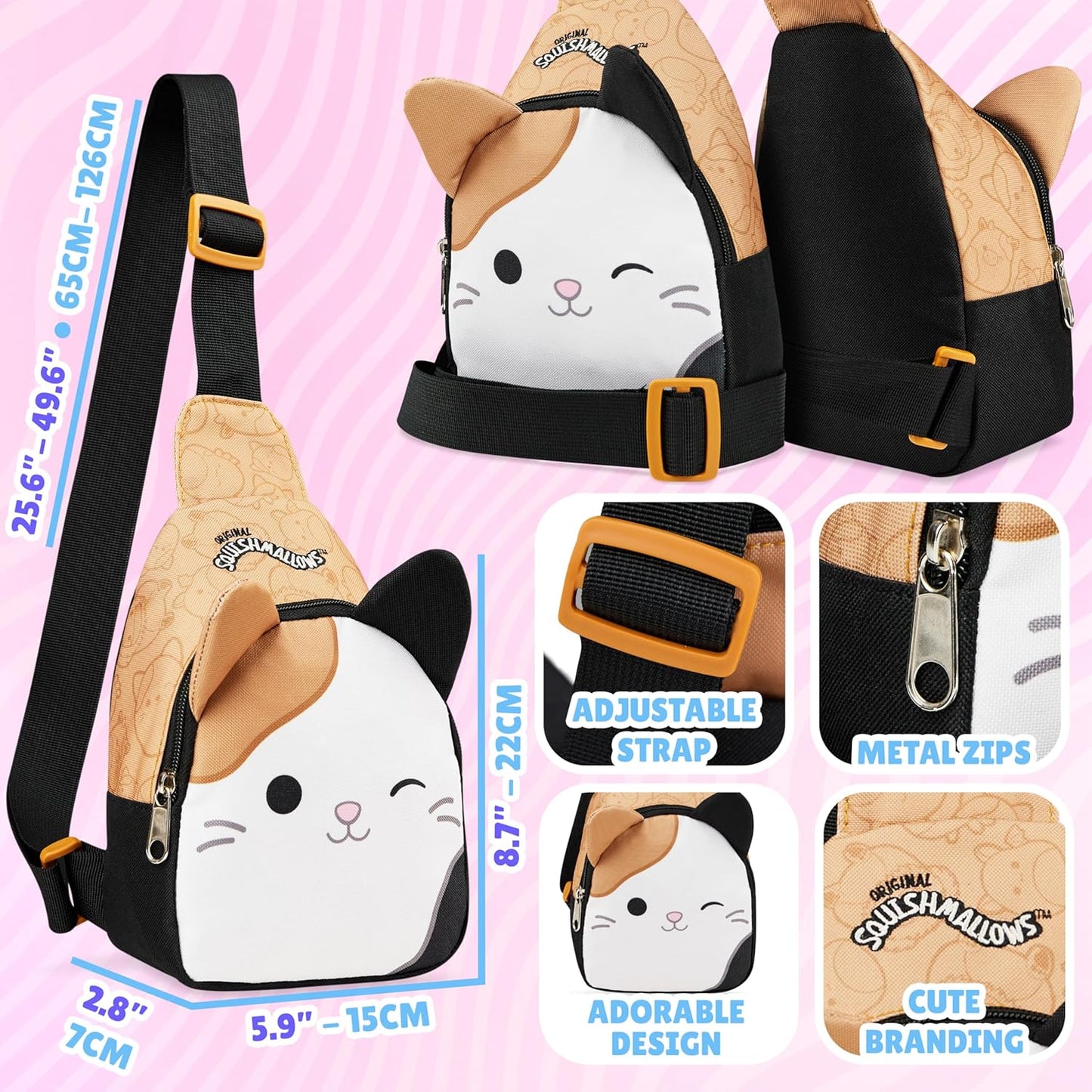 Squishmallows Crossbody Bag Girls Teens Fanny Pack Backpack Shoulder Bag Kawaii Mini Backpack Travel Essentials