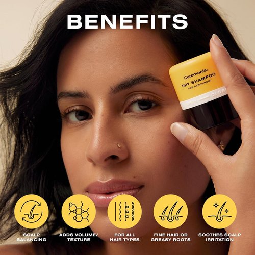 Ceremonia Dry Shampoo - Non-Aerosol Oil-Absorbing Powder with Arrowroot & Aloe Vera | 0.35 Oz