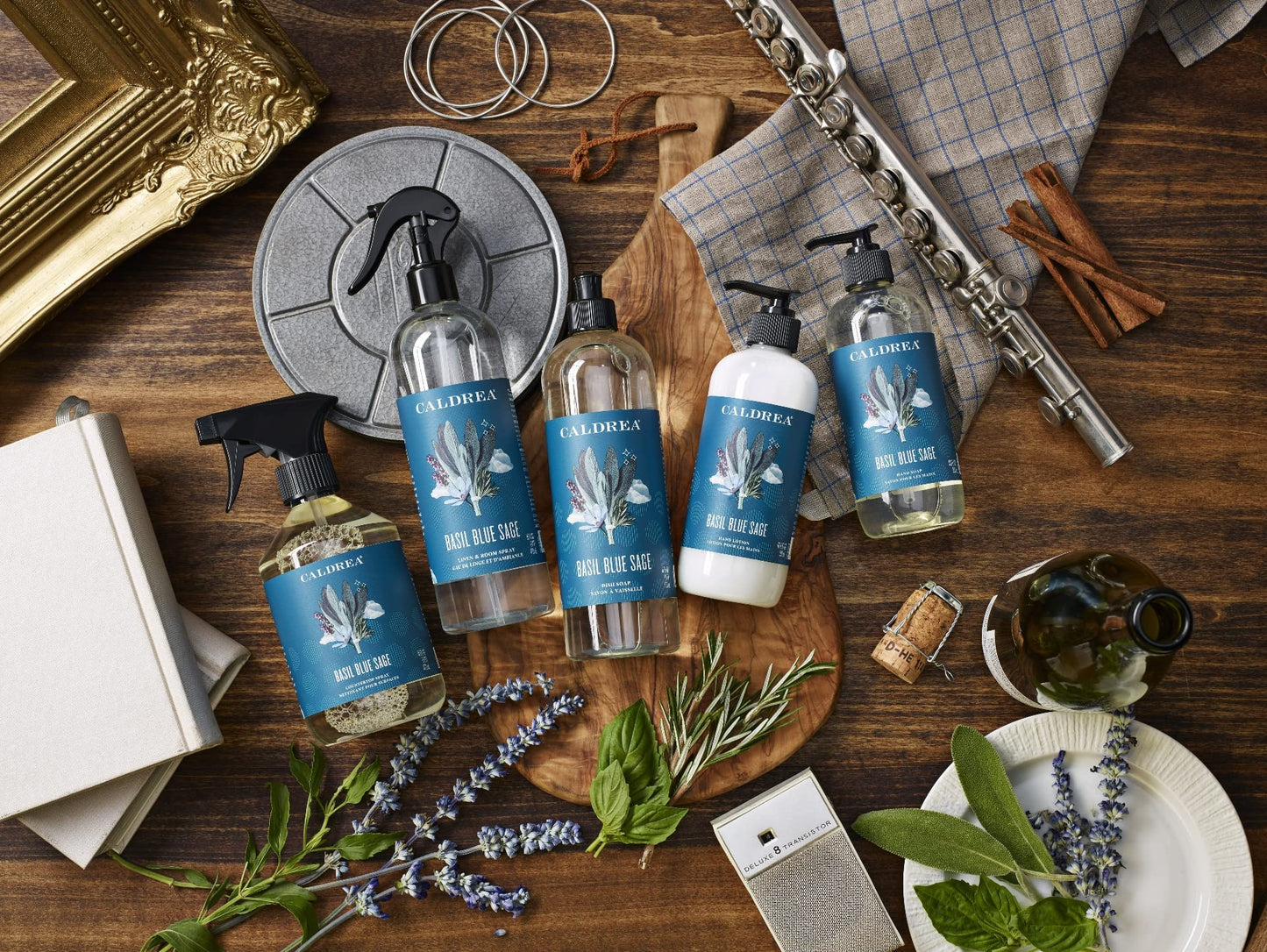 Caldrea Hand Wash Soap, Aloe Vera Gel, Olive Oil and Essential Oils to Cleanse and Condition, Basil Blue Sage, 10.8 oz, 2 Pack