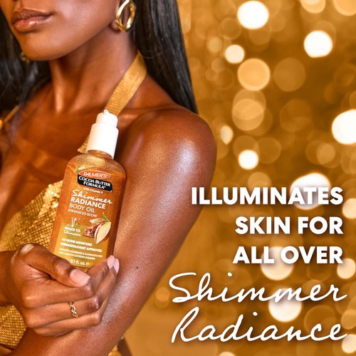 Palmer's Cocoa Butter Formula Shimmer Body Oil - Radiant Glow with Vitamin E, 5.1 Fl Oz | Hydrating & Enhances Dark Tones
