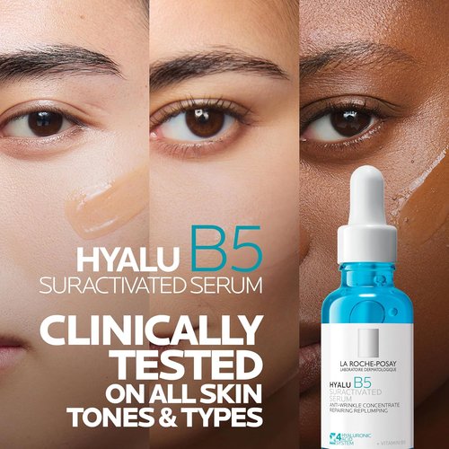 La Roche-Posay Hyalu B5 Pure Hyaluronic Acid Serum for Face, Vitamin B5 + Hyaluronic Acid + Madecassoside, Hydrating Serum Visibly Plumps Skin, Sensitive Skin Safe, Anti Aging, Oil-Free