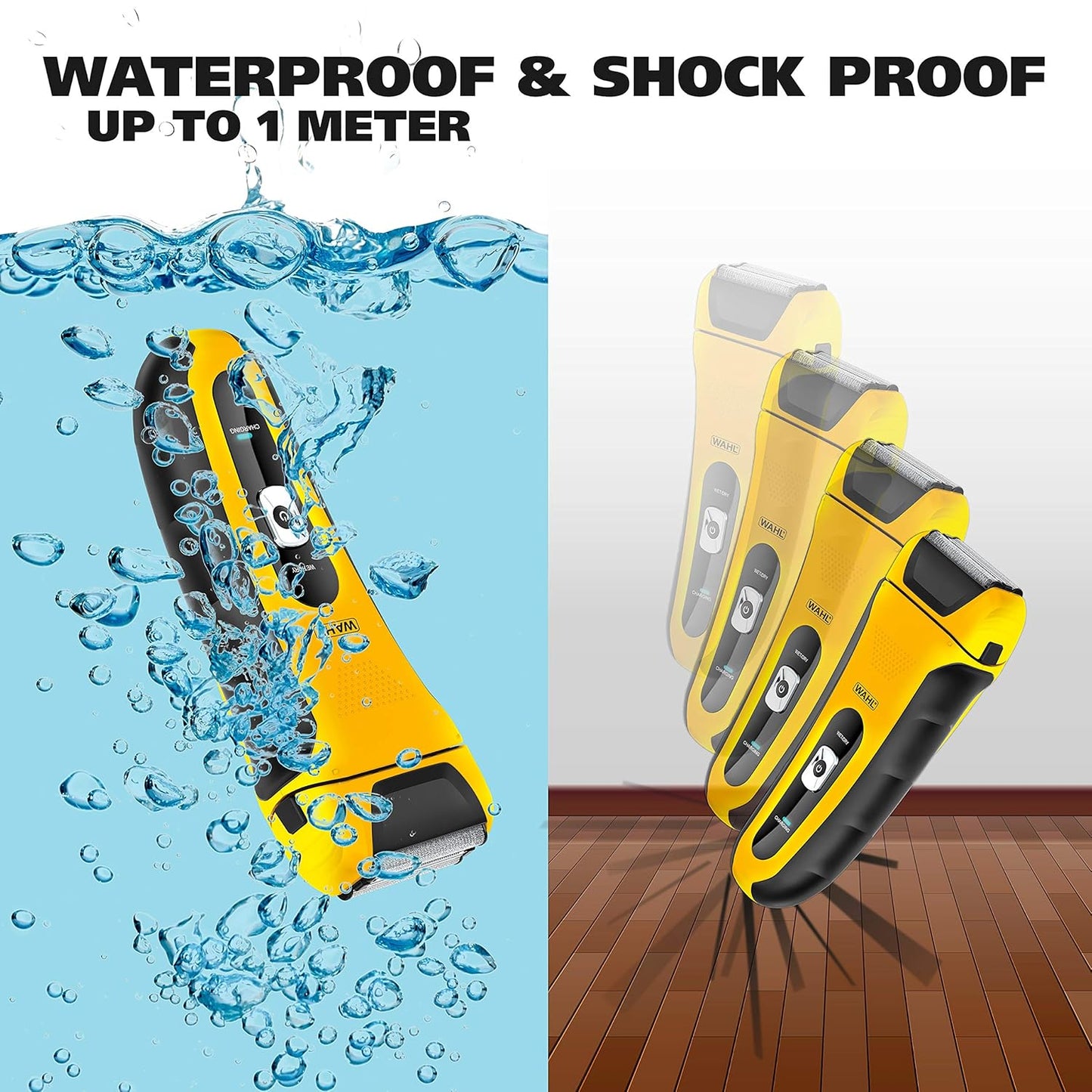 Wahl Lifeproof Lithium Ion Foil Shaver - Waterproof Electric Razor with Precision Trimmer for Men