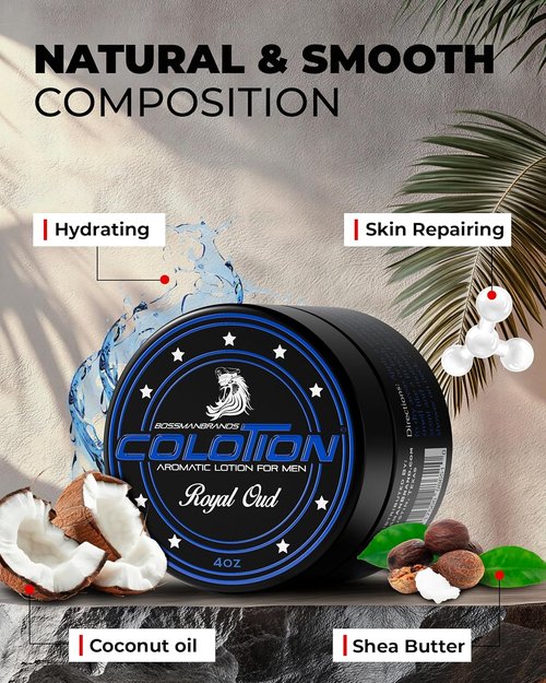 Bossman Colotion - 2-in-1 Body Lotion & Cologne for Men - Long-Lasting Hydration & Soothing Moisturizer - Royal Oud Scent