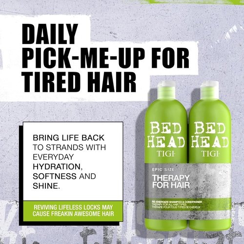 Bed Head by TIGI Re-Energize Daily Shampoo & Conditioner - 25.36 Fl Oz | 2 Count Set