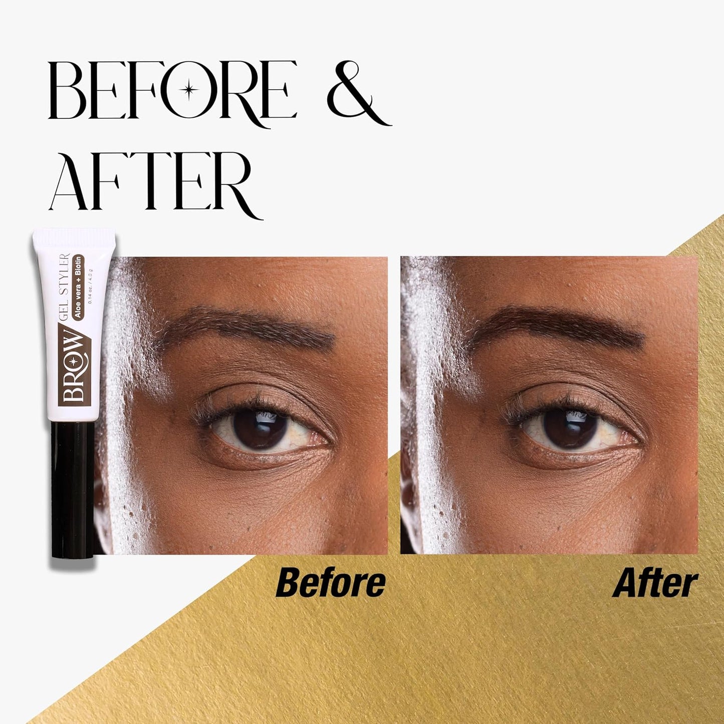 Secret of Pharaoh Brow Gel Styler - Dark Brown Water-Resistant Eyebrow Gel for Natural Lift-Up Definition