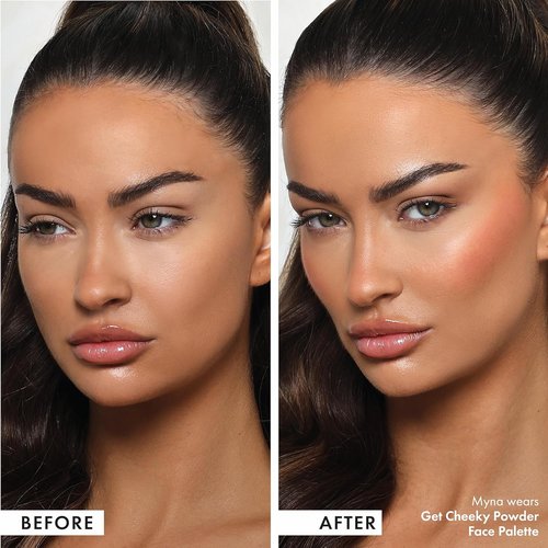 ICONIC LONDON Get Cheeky Face Powder Palette - Four Soft Matte & Shimmer Shades for a Glowy Look