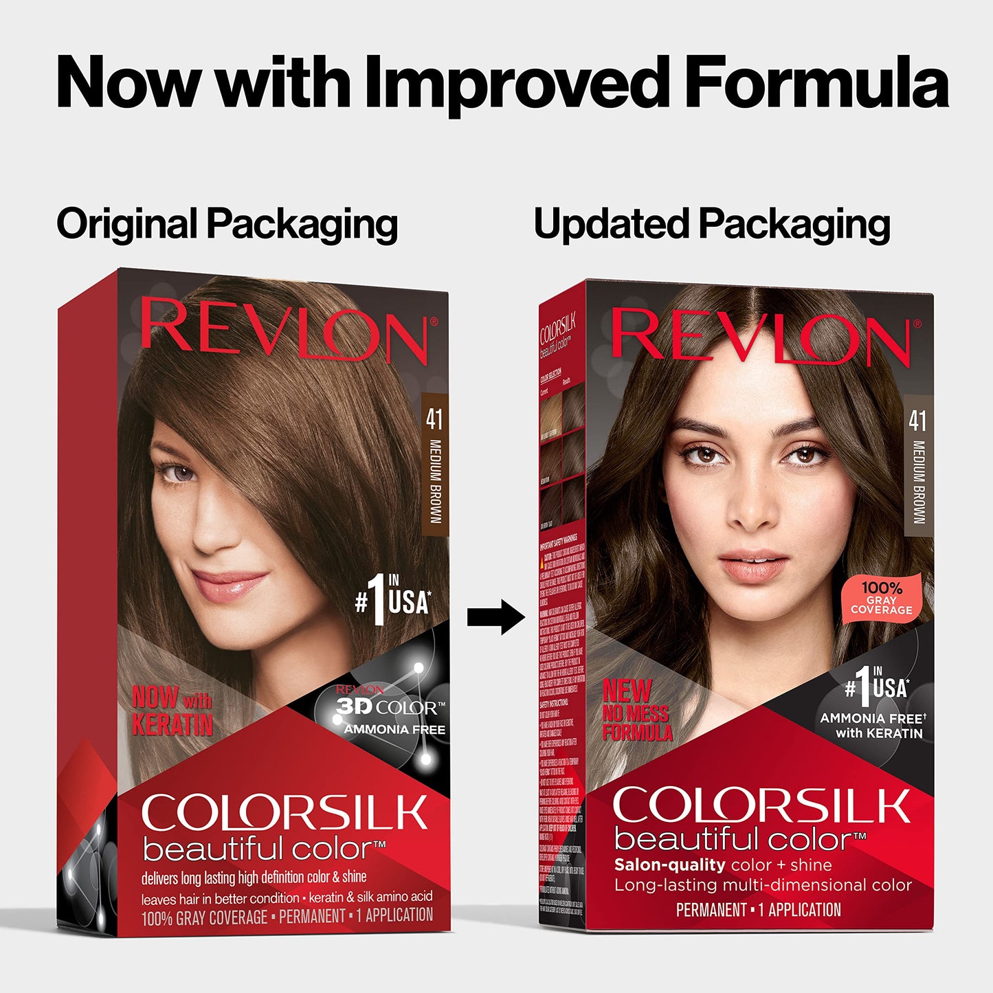 Revlon Colorsilk Beautiful Color Permanent Hair Color, Long-Lasting High-Definition Color, Shine & Silky Softness with 100% Gray Coverage, Ammonia Free, 051 Light Brown, 2 Pack