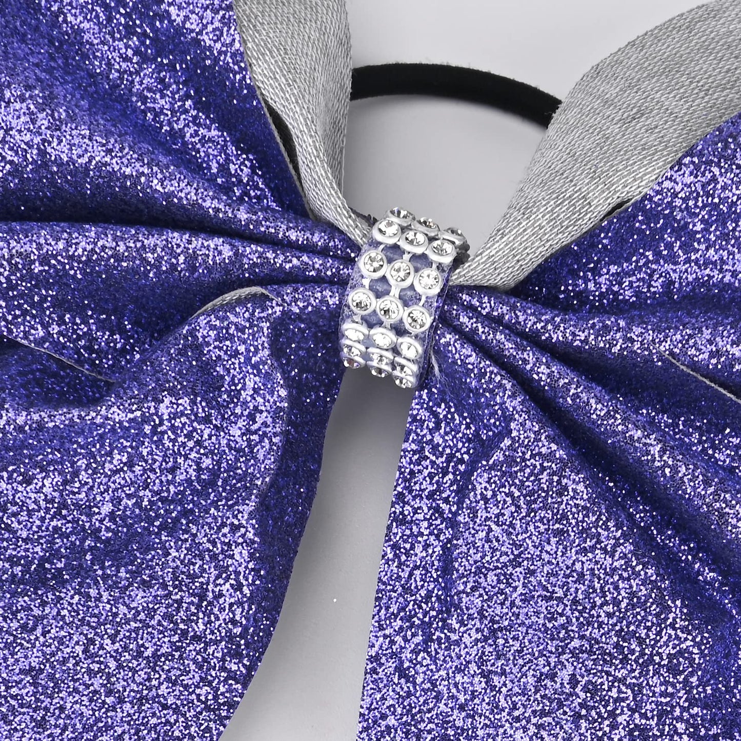 12 PCS Large Glitter Cheer Bows Blue Rhinestones 8" Sparkly Hair Bow Cheerleading Softball Team Bow Hair Accessories for cheerleaders football Competition Sports