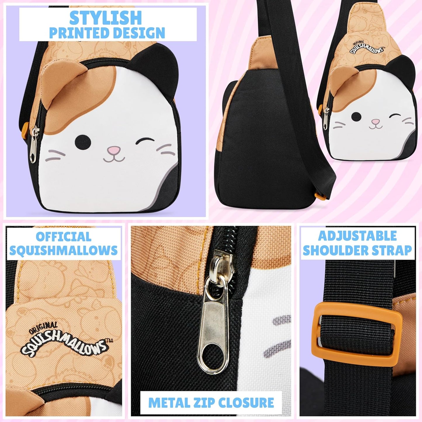 Squishmallows Crossbody Bag Girls Teens Fanny Pack Backpack Shoulder Bag Kawaii Mini Backpack Travel Essentials
