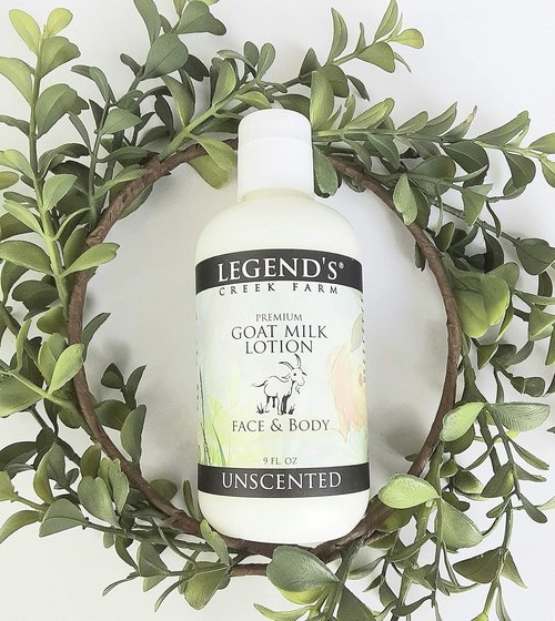 Legend's Creek Farm Goat Milk Lotion - Moisturizing Body Lotion with Shea Butter & Aloe | 9 oz Unscented