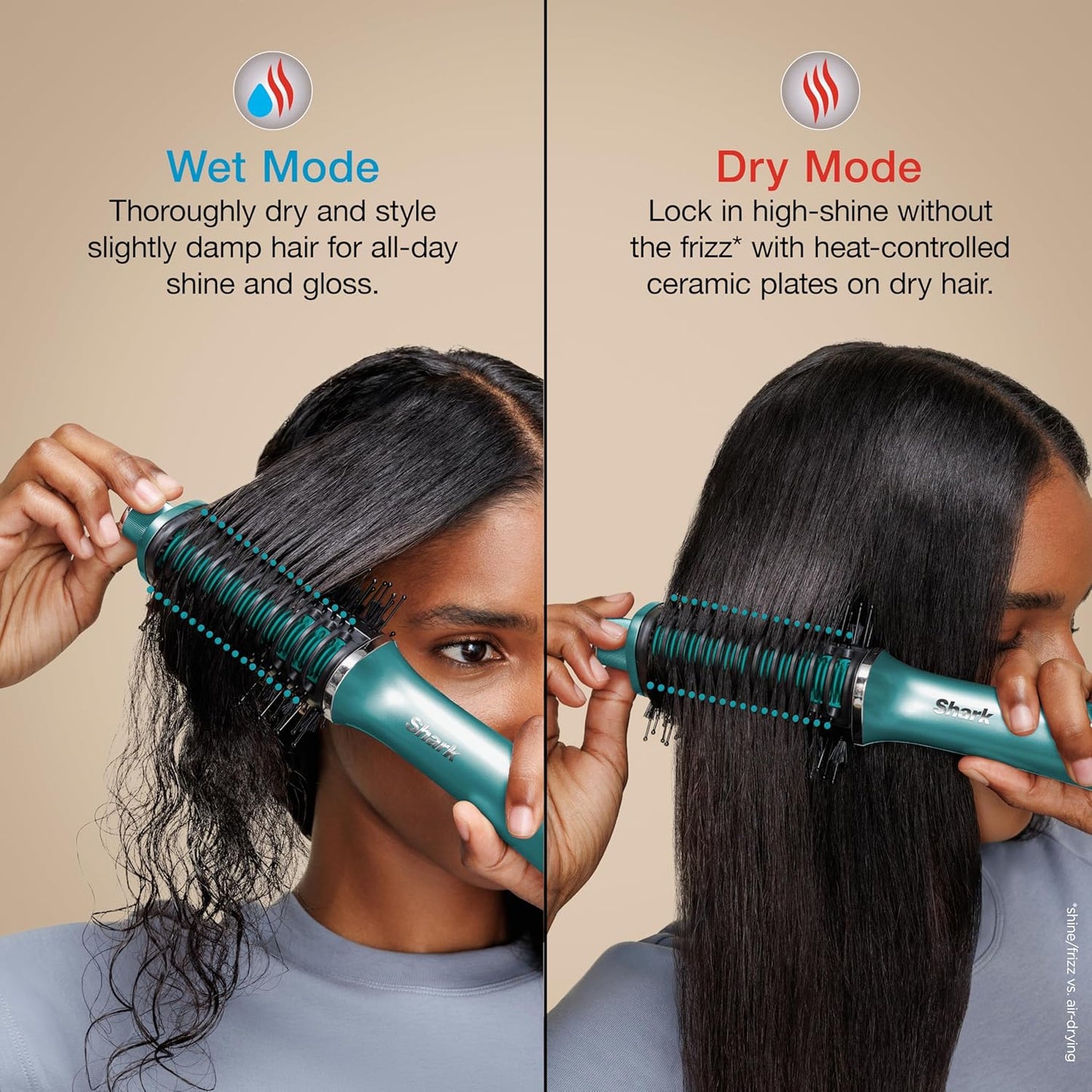 Shark Glossi 2-in-1 Hot Tool - Ultra-Fast Air Glosser for Glossy Blowouts | Jewel Teal, Heat-Controlled Ceramic