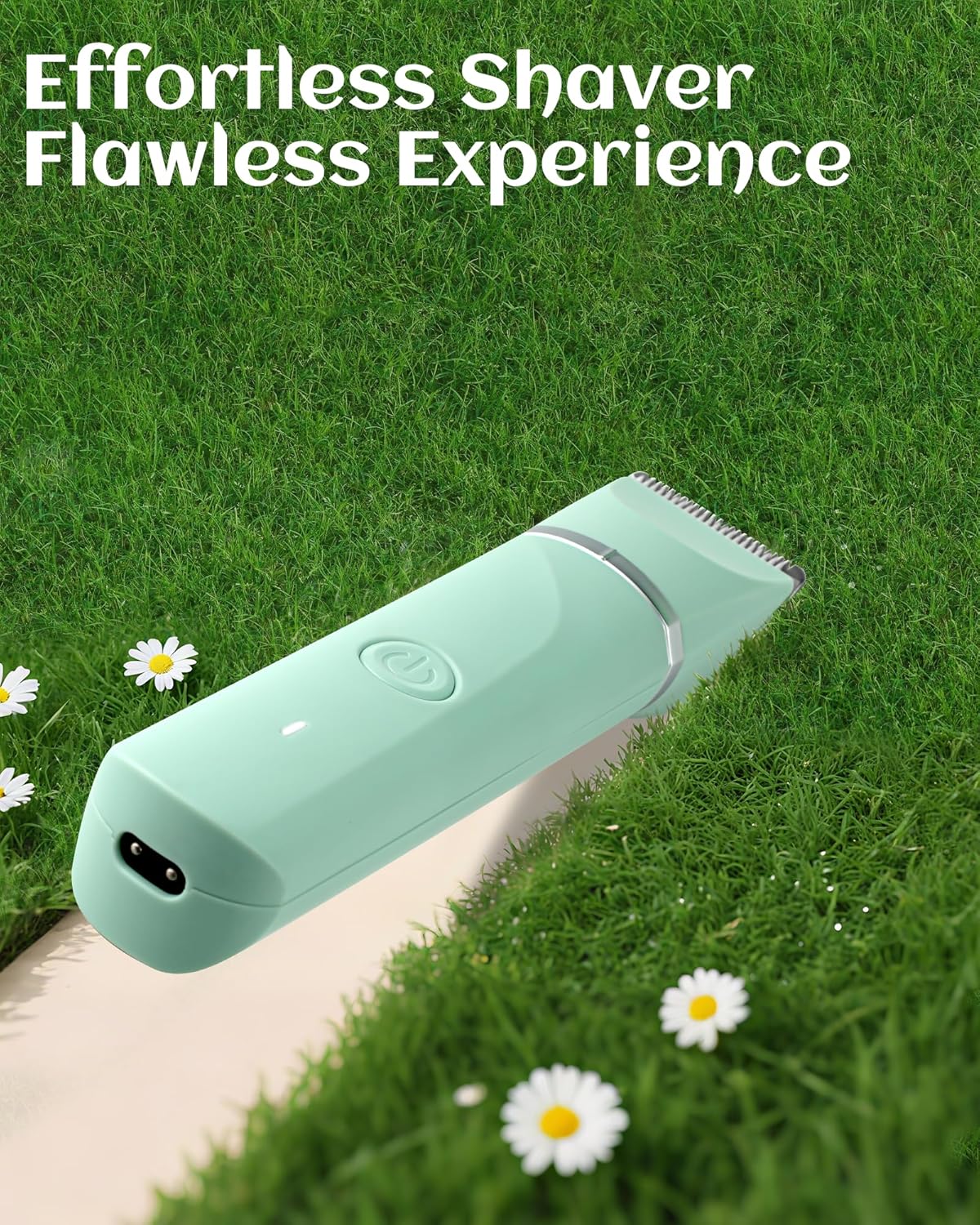 Skiennix Bikini Trimmer for Women - Rechargeable Electric Razor with Ceramic Blades | Waterproof, Green