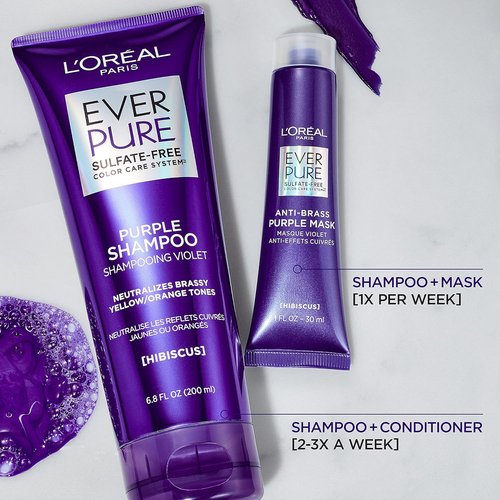 L'Oreal Paris EverPure Purple Rinse-Out Mask - Anti-Brass Treatment for Bleached Hair | 3 Ounce