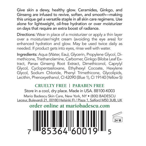 Mario Badescu Herbal Hydrating Serum - Oil-Free Formula for All Skin Types | 1 FL OZ with Ceramides & Ginkgo Extract