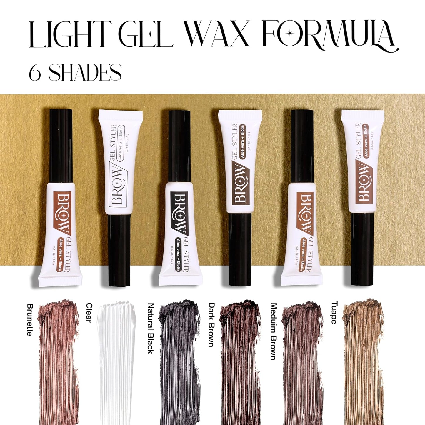 Secret of Pharaoh Brow Gel Styler - Dark Brown Water-Resistant Eyebrow Gel for Natural Lift-Up Definition