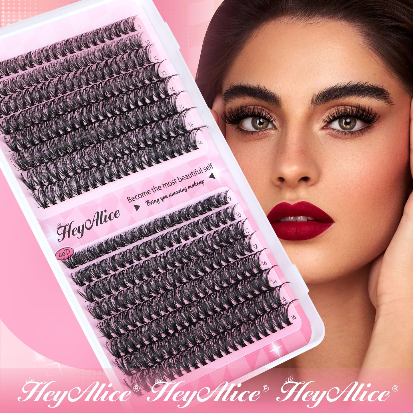 Wispy Lash Clusters 30D+40D Individual Lashes 320 Pcs Cluster Eyelash Extensions D Curl Cluster Lashes 9-16mm Eyelash Clusters by HeyAlice