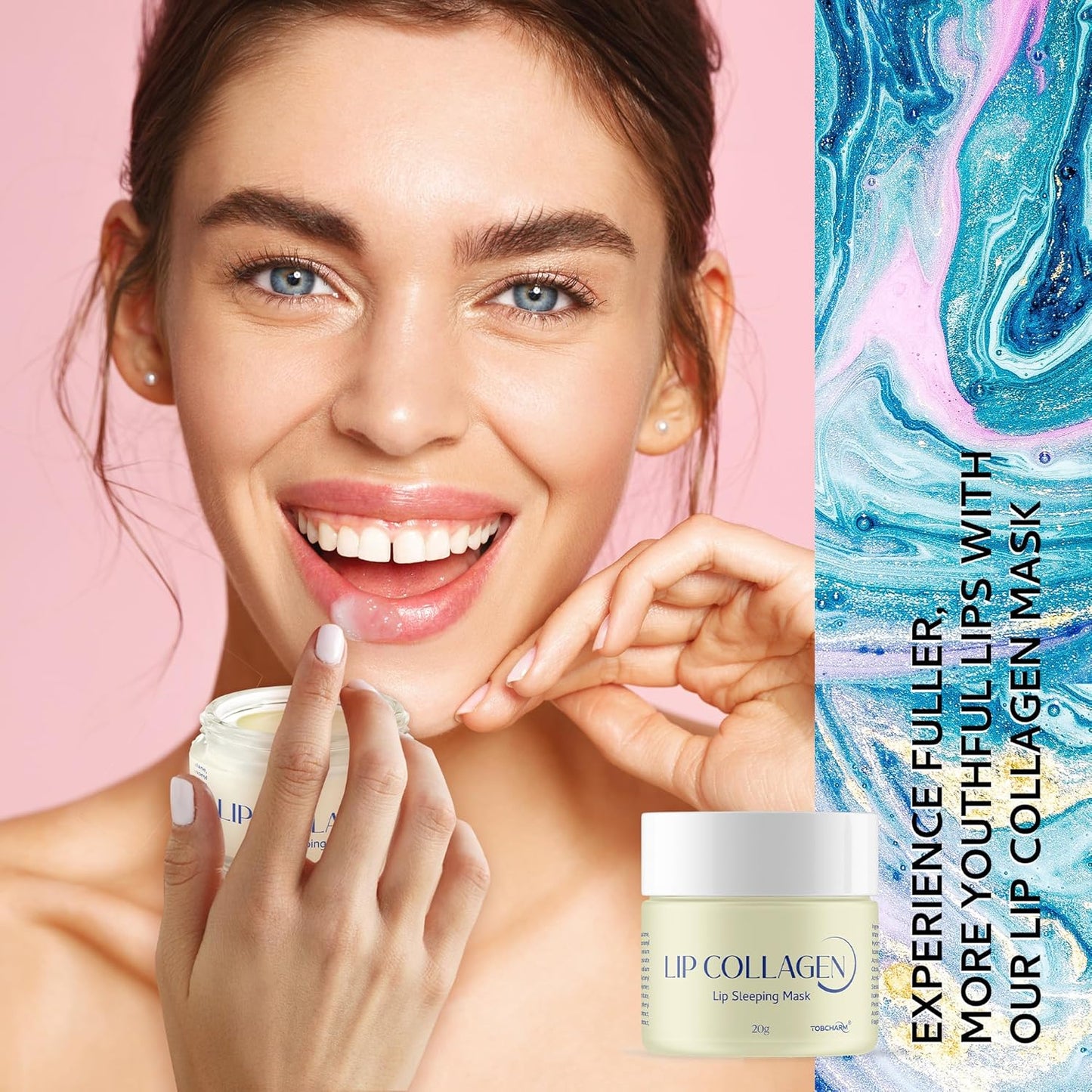 Skiennix Lip Sleeping Mask - Hydrating Overnight Collagen Lip Plumper with Hyaluronic Acid | 20g