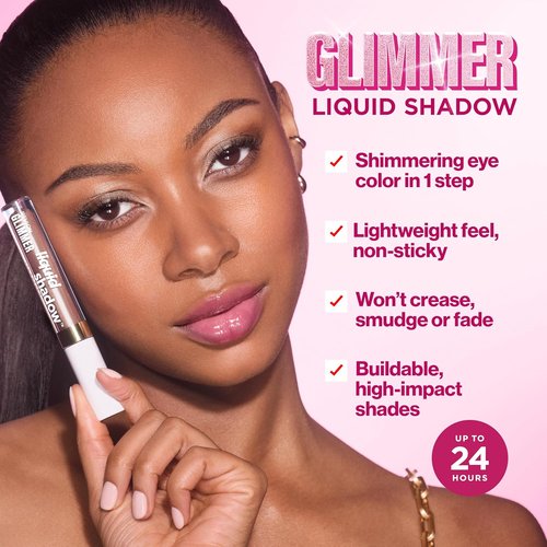 REVLON Glimmer Liquid Shadow - Smudge-Proof Shimmer Eyeshadow, Long Lasting, High Pigment, 206 UFGlo