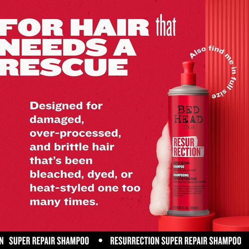 Bed Head by TIGI Resurrection Super Repair Shampoo - Nourishing Repair for Dry, Damaged Hair | Travel Mini 2.53 fl oz
