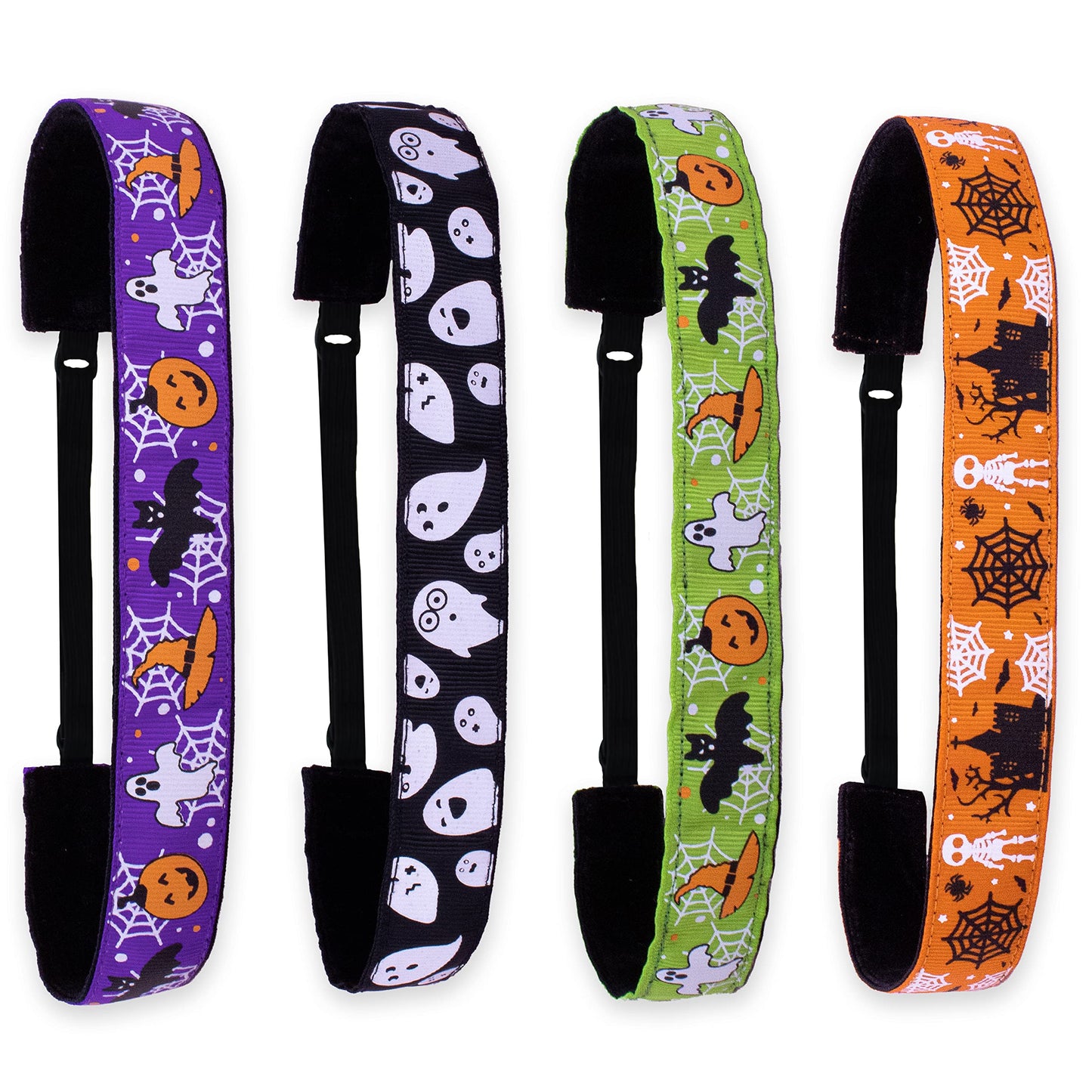 FROG SAC Halloween Headbands for Girls, Glow in the Dark Adjustable No Slip Hair Bands for Kids, Thin Stretch Elastic Headband Girl Hair Accessories, Trick or Treat Head Band Pack for Children