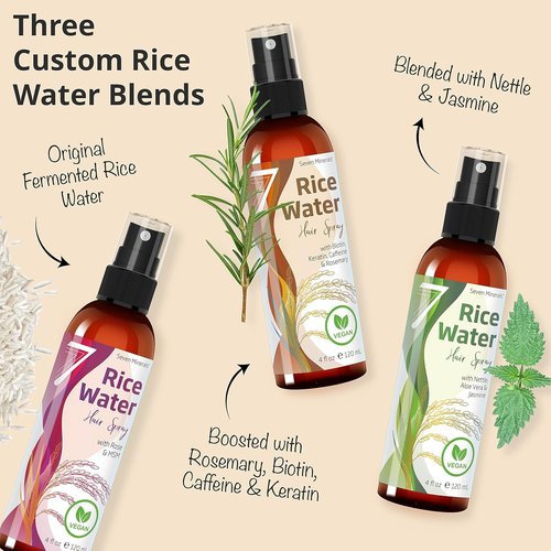 Fermented Rice Water by [Brand Name] - Hair Growth Spray with Rosemary & Biotin | Vegan, Non-Greasy, 4 fl oz