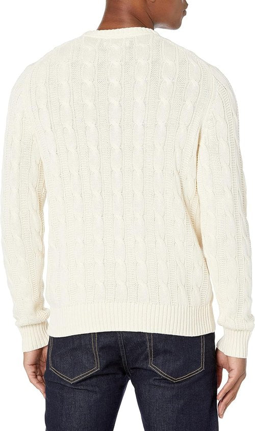 Goodthreads Men's Soft Cotton Cable Knit Crewneck Sweater - Comfortable & Stylish | Available in Various Colors