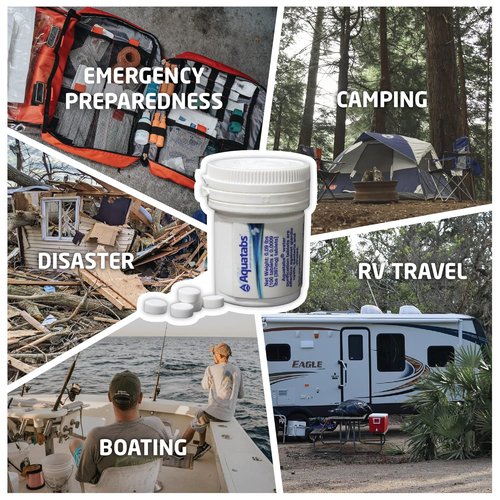 Aquatabs Water Purification Tablets - Easy-To-Use Water Filtration System | 100 Pack (397mg) for Camping & Emergencies