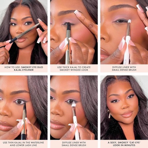 Iconic London Smokey Eye Duo Eyeliner - Creamy 2-in-1 Crayon, Water Resistant, Vegan Makeup