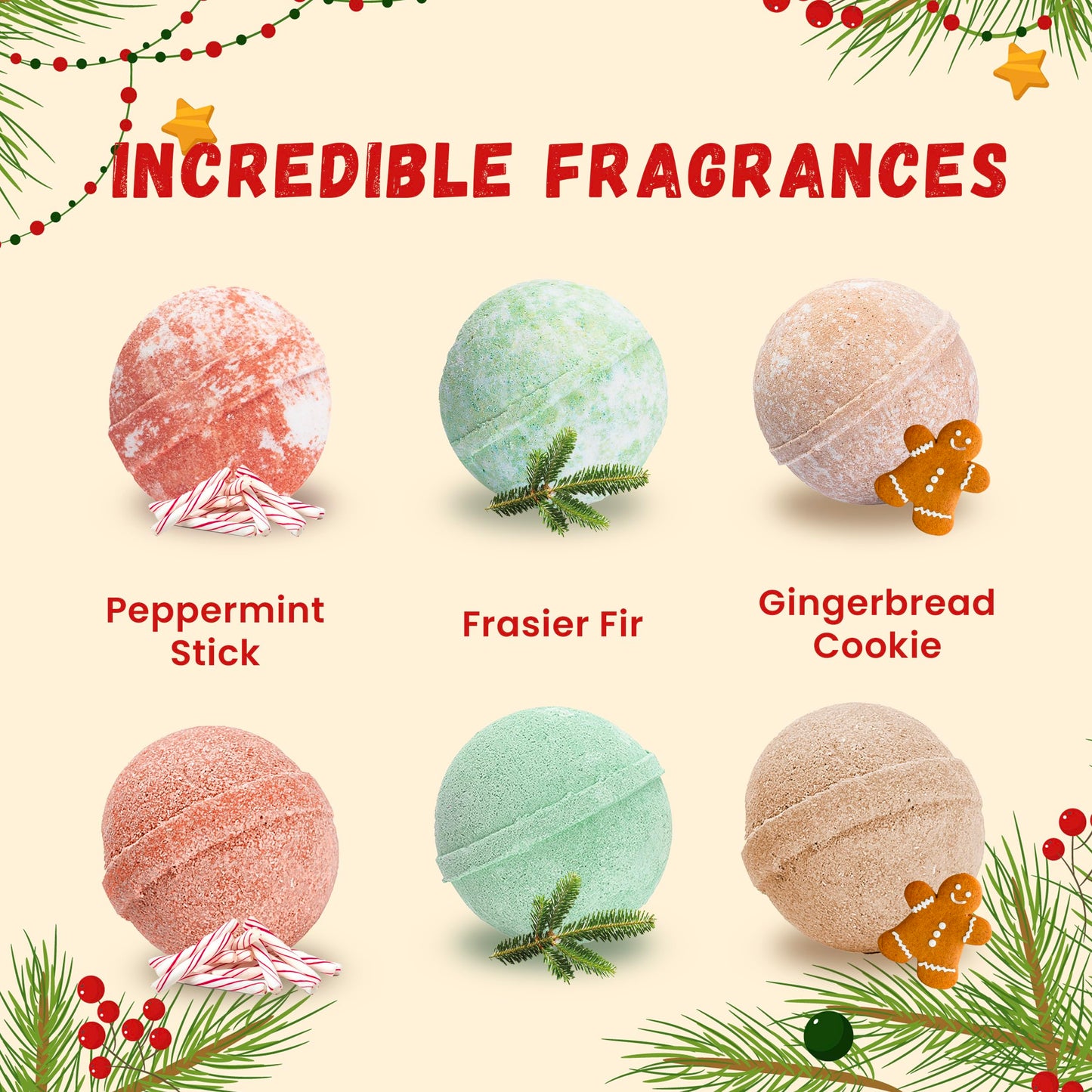 Christmas Bath Bombs for Kids with Surprise Toys Inside (6 Pack) - Holiday Gifts and Stocking Stuffers for Boys and Girls - Bubble Treats with Cheerful Scents, USA Made by Two Sisters