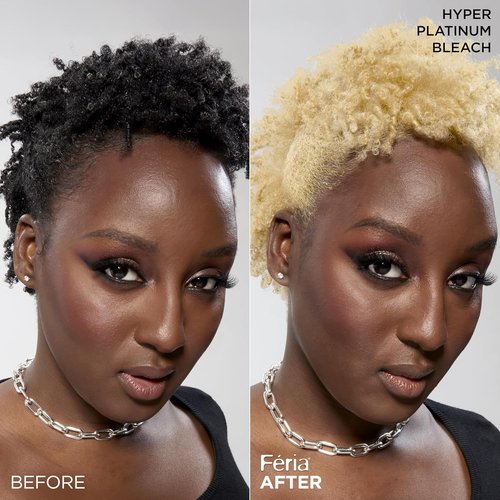 L'Oreal Paris Feria Hyper Platinum Hair Bleach - Lifts Up to 8 Levels with Anti-Brass Conditioner | 1 Kit
