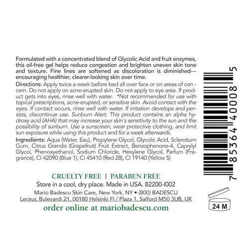Mario Badescu Glycolic Gel for Oily or Congested Skin, Oil-free Skin Resurfacing, Retexturizing & Refining Gel that Helps Boost Clarity, Pack of 1, 2 Fl Oz