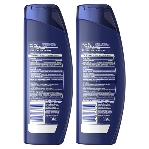 Head & Shoulders Anti-Dandruff Shampoo with 1% Selenium Sulfide, Clinical Strength Advanced Oil Control Twin Pack, Seborrheic Dermatitis Relief, Oily Scalp, 13.5 fl oz Each