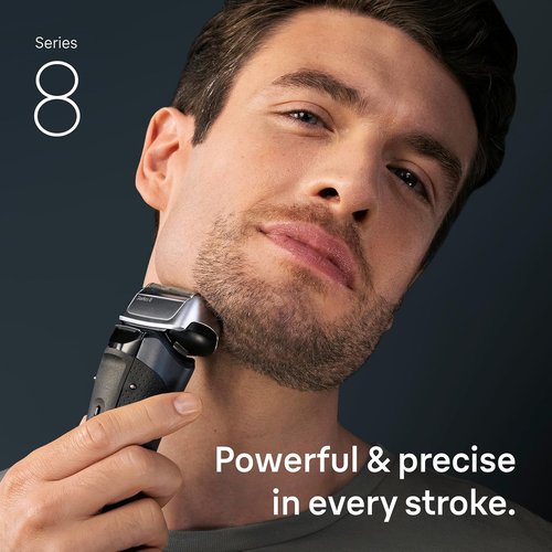 Braun Series 8 8560cc Electric Razor - 4+1 Shaving Elements & Precision Trimmer | Wet & Dry, 60min Runtime
