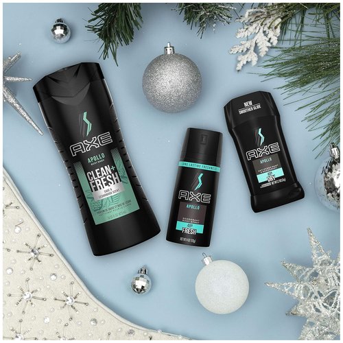 AXE Apollo Grooming Gift Set - Body Spray, Antiperspirant & Deodorant Stick, Body Wash | 3 Count