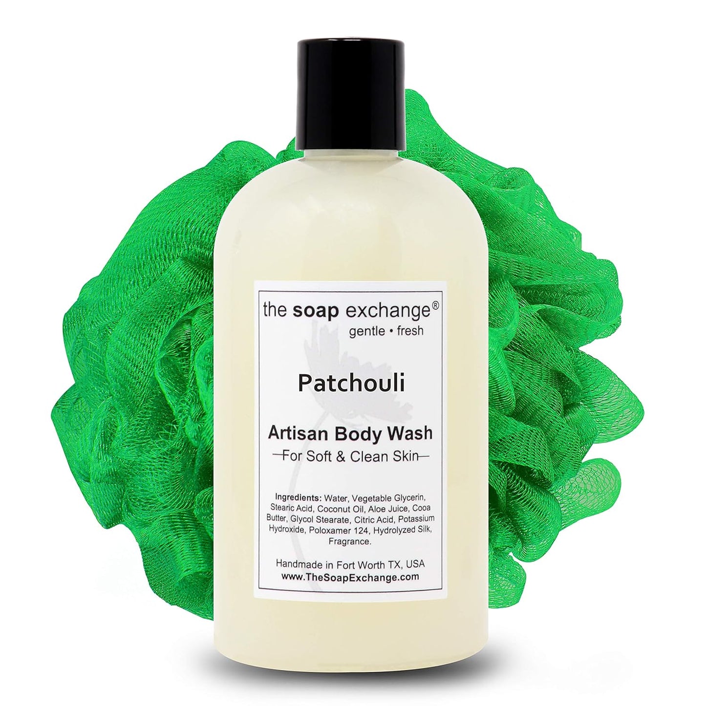 Soap Exchange Body Wash - Handcrafted Patchouli Scent - 12 fl oz Natural Artisan Liquid Soap for All Skin Types