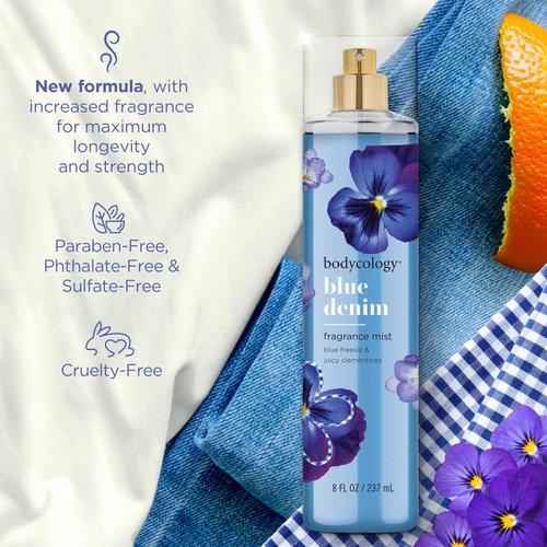 Bodycology Long-Lasting Fragrance Body Mist, Blue Denim, 8 fl oz