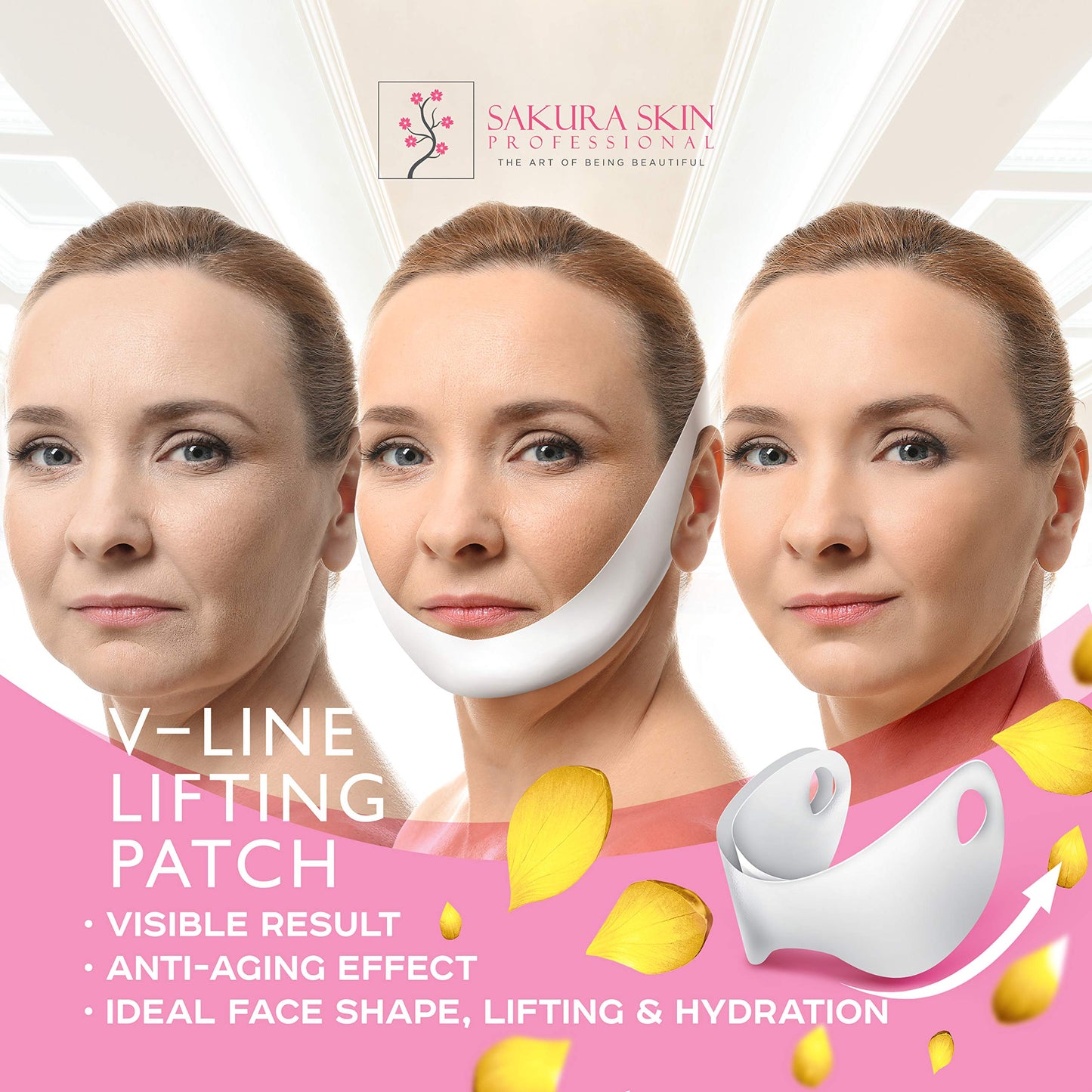 SWISSÖKOLAB V shape lifting up Face Mask Chin Up Patch Double Chin Reducer Chin Contour Tightening Firming Face Lift Tape Mask V-Line Neck Lifting Patches V Shaped Slimming Face Mask 5 pcs