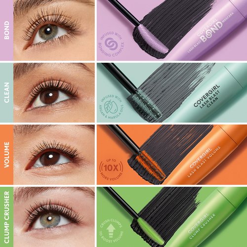 COVERGIRL Lash Blast Bond Volume Mascara - 805 - Black, Bonding Complex to Condition & Nourish Lashes, Smudge-Proof, Clump-Free, Volumizing, Vegan Formula