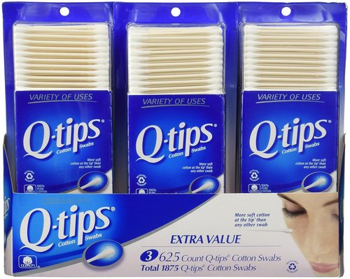 Q-tips Cotton Swabs - 3 Packs of 625 Count | Ultra Soft & Absorbent for Gentle Cleaning