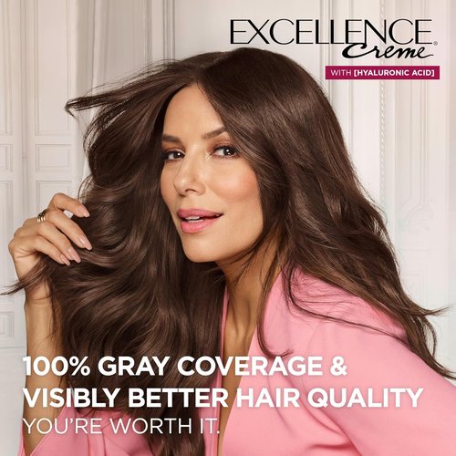 L'Oreal Paris Excellence Crème Hair Dye - Triple Care Formula for 100% Gray Coverage | 6 Light Brown, 2 Kits