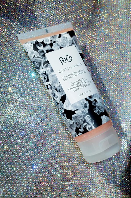 R+Co Crystal Halo Scalp Scrub & Shampoo - Purifies, Cleanses & Balances | Vegan & Cruelty-Free | 3 Oz